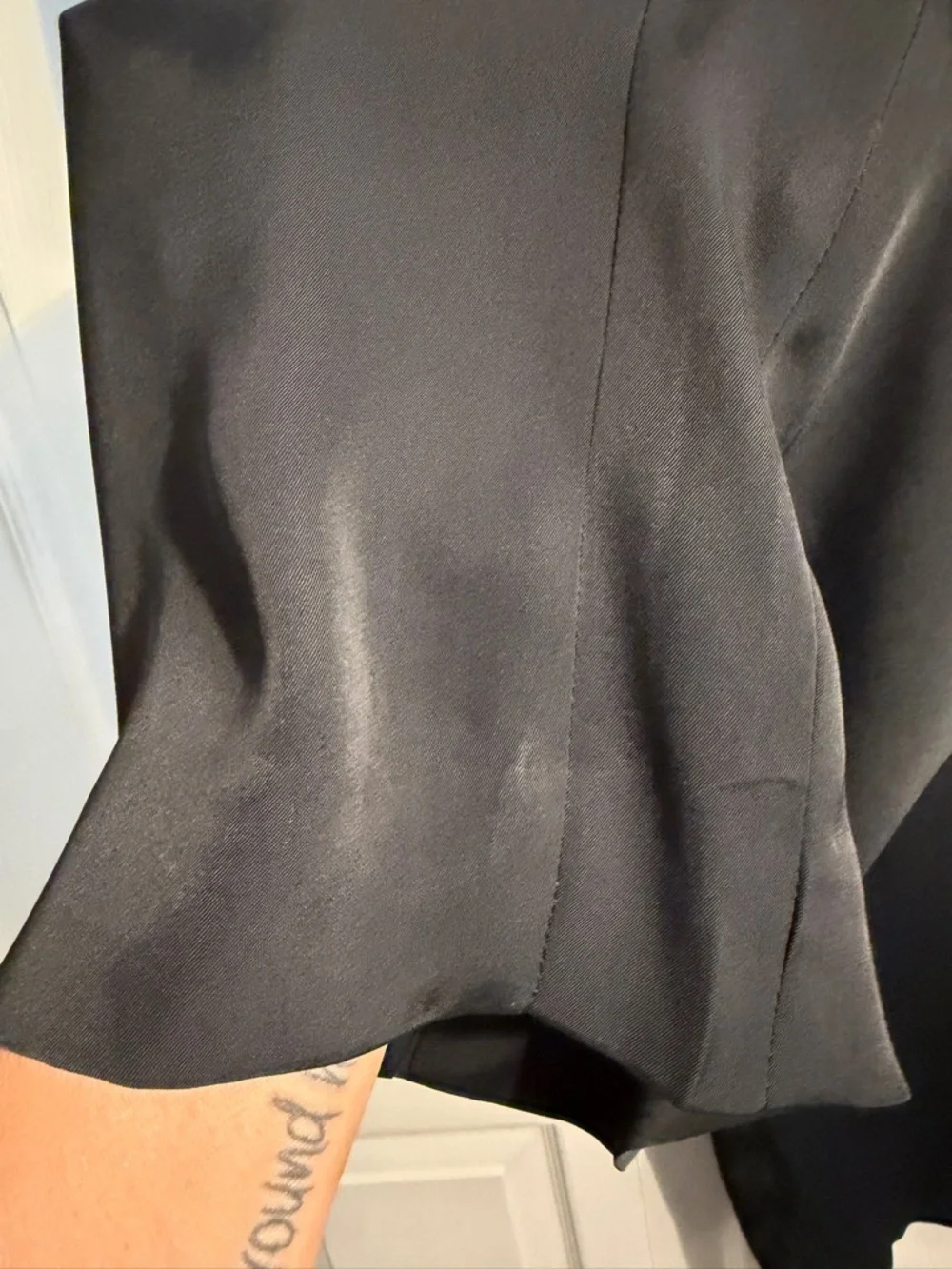 Black Chanel fringe viscose pants. FR42